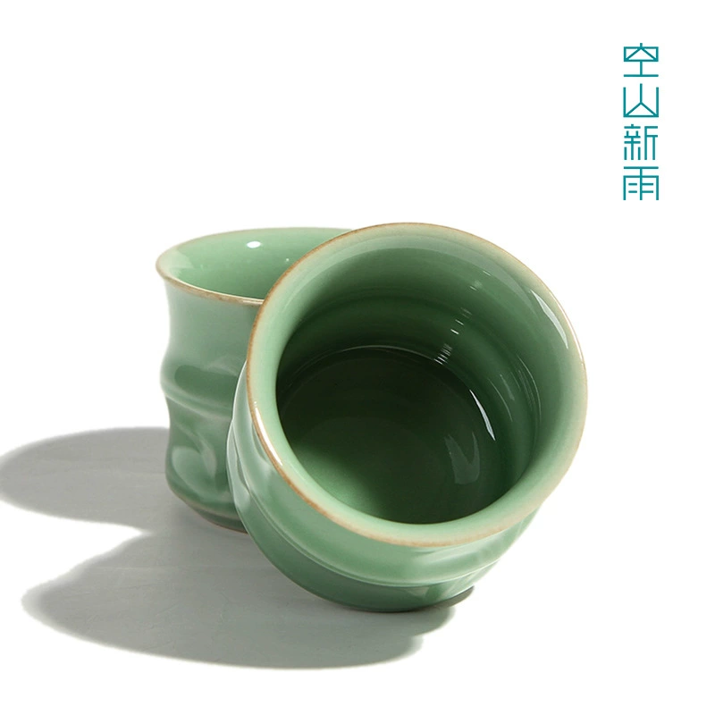 Керамическая чайная чашка, ручная porcelain чашка, глазурь cinnabar/yue kiln, 0,2 кг, рельеф листа