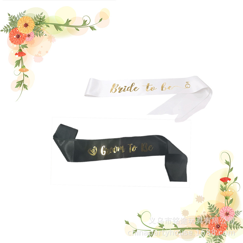 Novia/novio a ser nupcial hombro Correa etiqueta cinturón bronceado europeo y americano solo partido decoración insignia traje