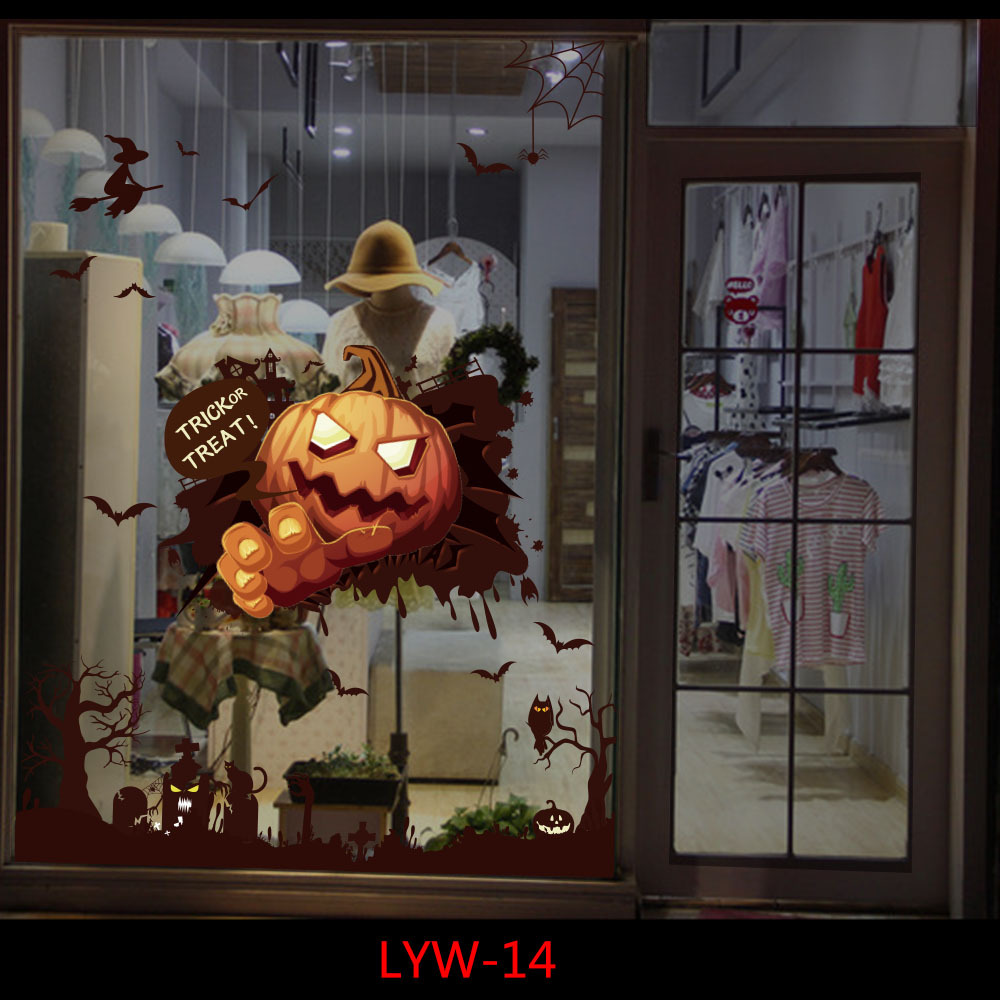 Fiesta de Halloween decoración pegatinas de ventana pegatinas de vidrio centro comercial supermercado escena diseño Halloween estática Pegatinas de ventana