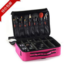 Professional divider storage large multi-layer makeup bag makeup box touch-up beauty tool case embroidery tool bag