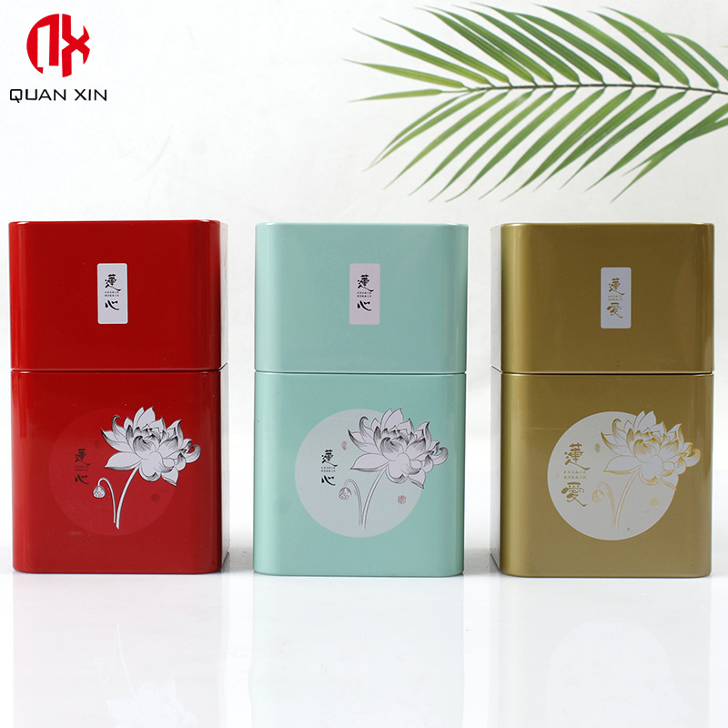 125g莲爱茶叶罐密封罐马口铁罐多色茶叶包装罐小包装白茶密封防潮
