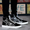 Demi-season trend high sneakers, universal footwear, Korean style