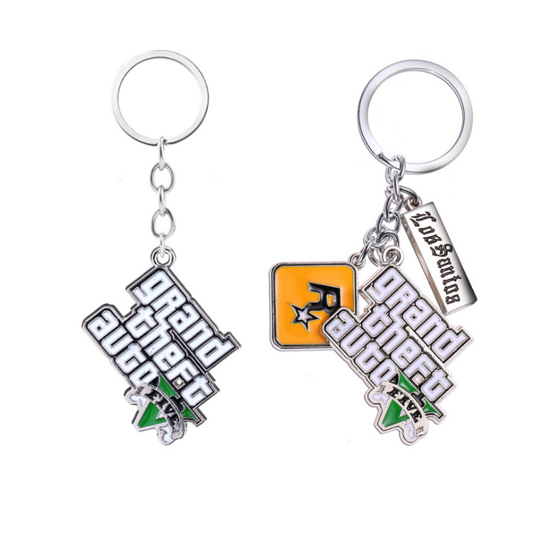 Game Peripheral Accessories Huangxing Overbearing 5Gta5 Harrier Speed Metal Keychain R Star Men's Car Pendant