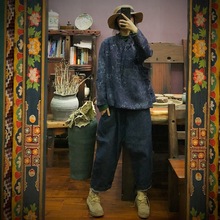 原创女装文艺复古中式改良侧开襟棉衣民族风穿搭1580