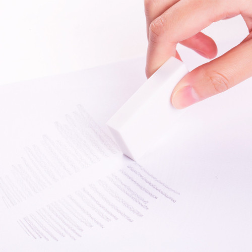 Exam eraser with three yuan series Deli 7550 exam eraser white 2B student eraser