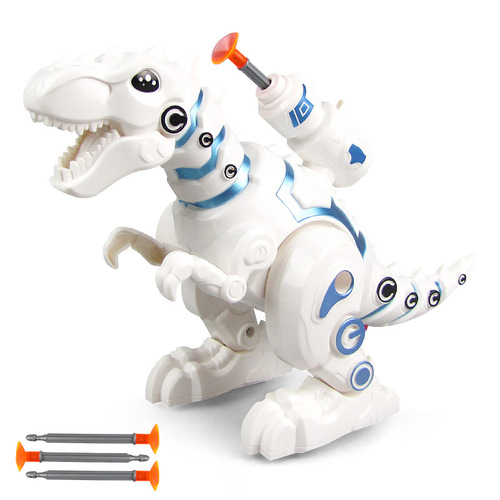 New electric mechanical dinosaur simulation screams, lights, walking, shooting cannon, electric dinosaur model toy