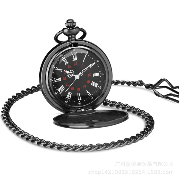 Big black classic retro pocket watch