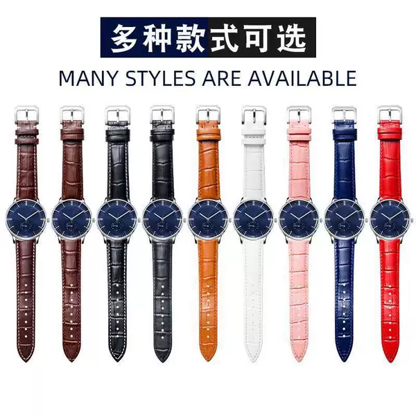 Wholesale in stock Strap Calfskin Watch Pin Buckle Strap Unisex Universal Head Leather Watch Strap in stock