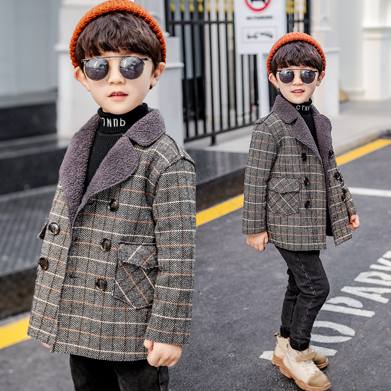 Baby clothing for kids with fleece coat for kids with tweed coat_voghion.com