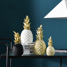北欧创意轻奢风格金色菠萝摆件现代客厅酒柜橱窗桌面装饰摆设道具