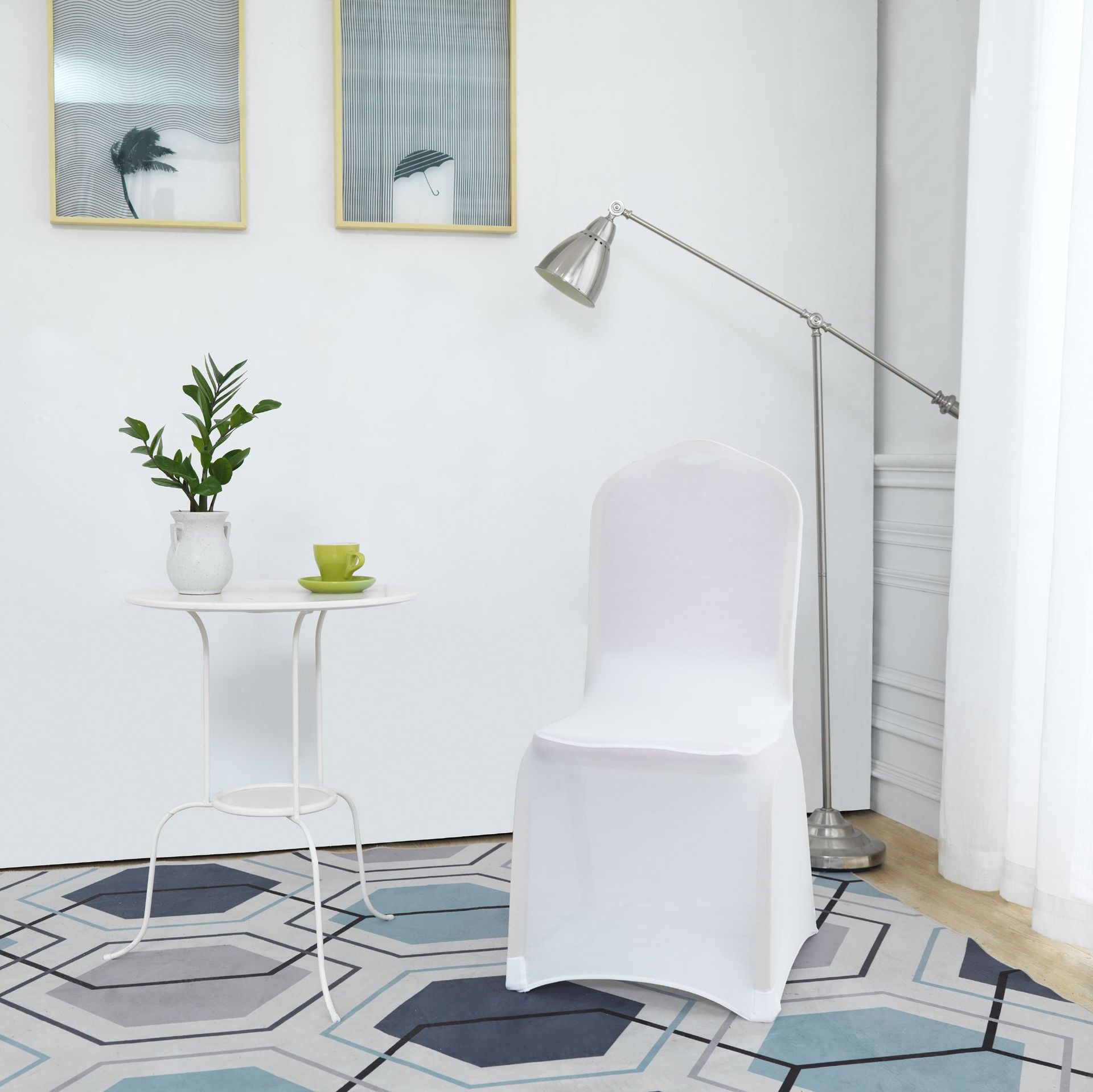 白色弹力椅套 加厚版酒店宴会弹力椅套 白色婚庆椅套批发