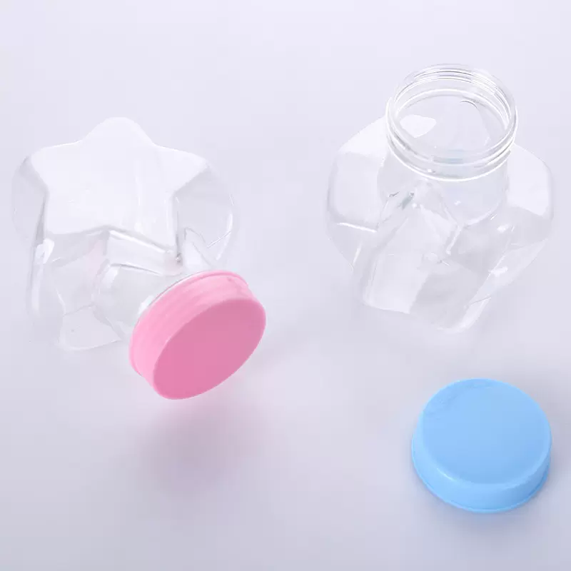 厂家供应32口五角星透明pet塑料瓶儿童糖果包装瓶创意星星许愿瓶