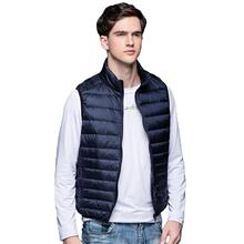 跨境秋冬季新款羽绒服男马甲 立领韩版男士轻薄羽绒背心装内胆