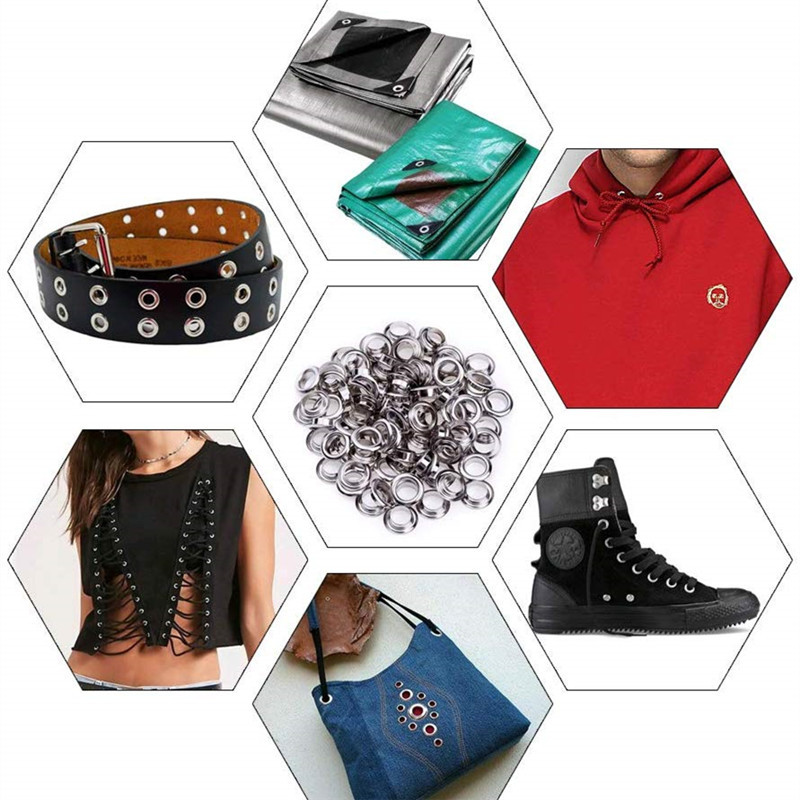 100 sets diámetro interior 1,2 cm agujero de aire herramienta de instalación de cinturón ojal agujero tienda hebilla de tela impermeable para transfronteriza