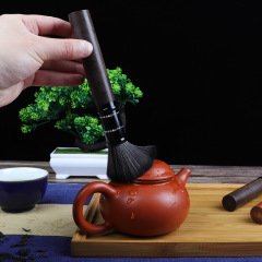 Large Anti-Hair Loss Tea Brush, Teapot Cleaning Brush, Tea Set Accessories, Ebony Wood Tea Tray Brush, Tea Sweeper with LOGO