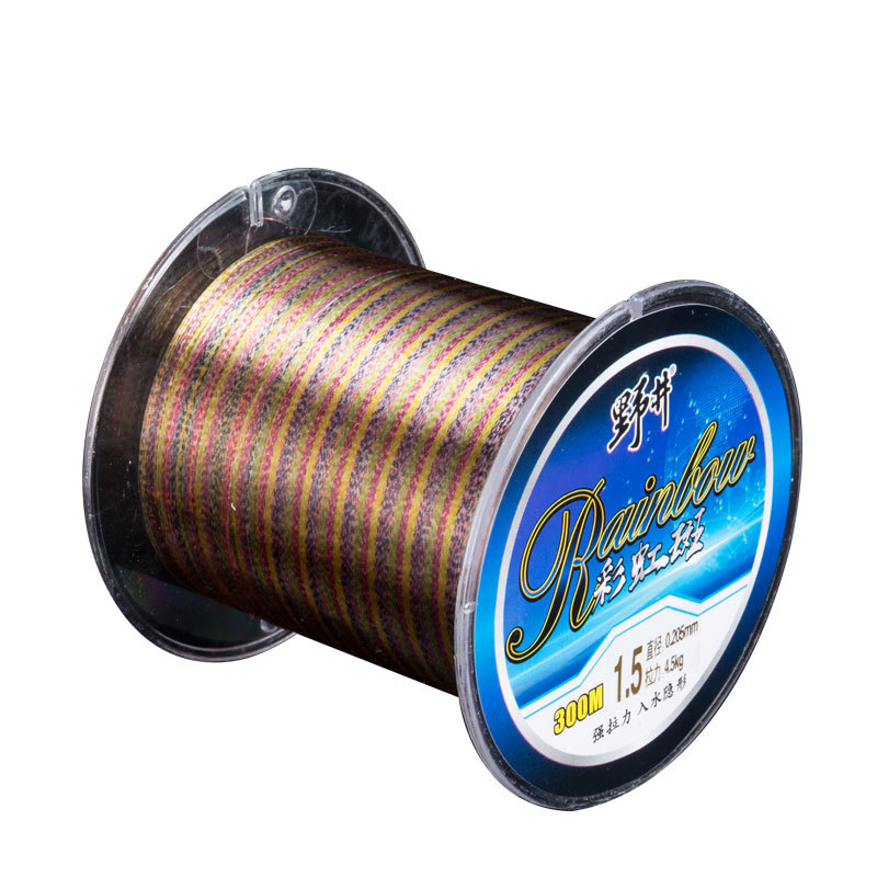 Línea de nylon de color salvaje línea de punto Línea principal sub-línea de alta resistencia a la tracción invisible línea de pesca de color suave 300 m