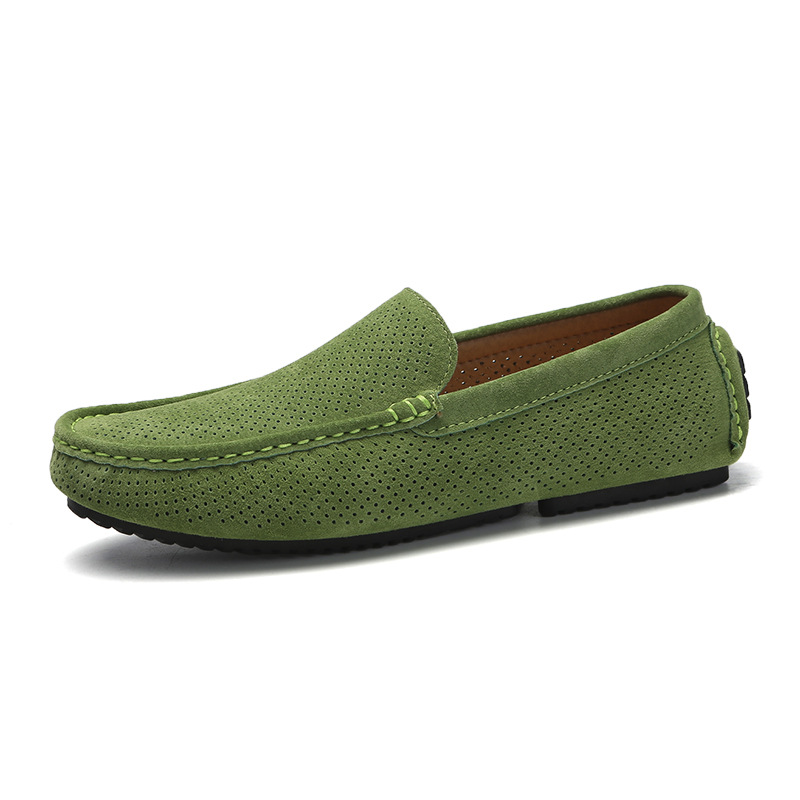Men's Summer Comfortable Breathable Moccasins Suede Leather Genuine Leather Personalized Versatile Men's Slip-On Casual_vogvips.com