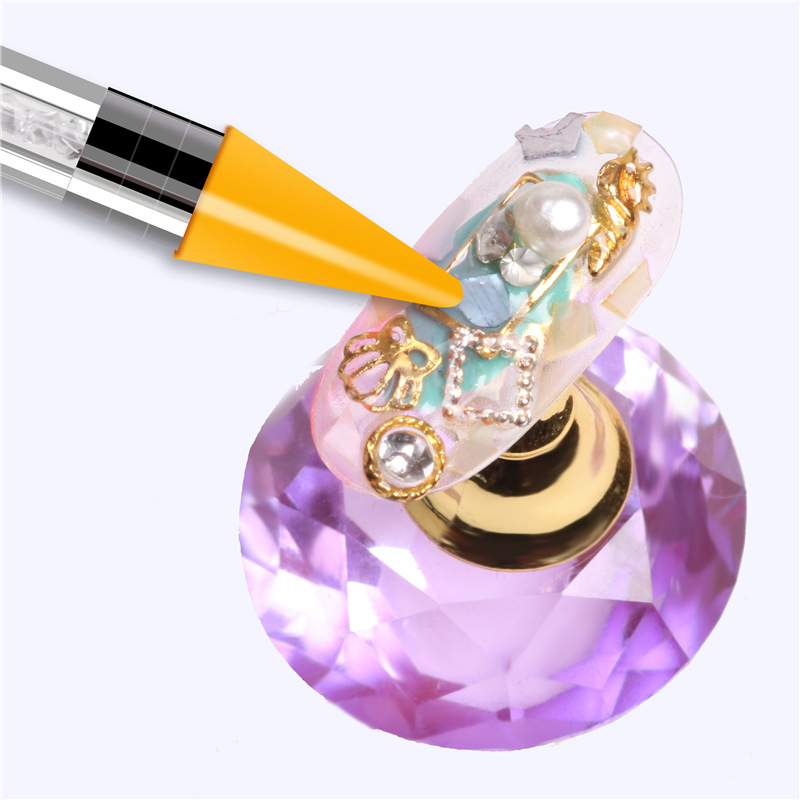 Cross-border especial de alta gama accesorios de uñas rhinestone Punto de doble cabeza taladro crayón con agujeros punto taladro herramienta cabeza de cera punto taladro pluma