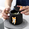 Cartoon ceramics, trend coffee cup for beloved suitable for men and women with glass