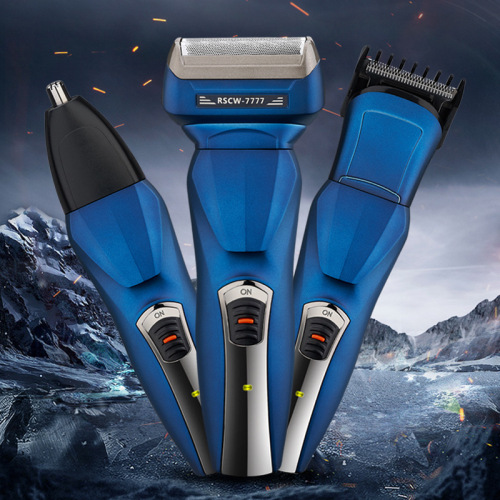 Biaochuang dual battery reciprocating multi-function electric shaver three-in-one razor hair clipper electric nose hair trimmer
