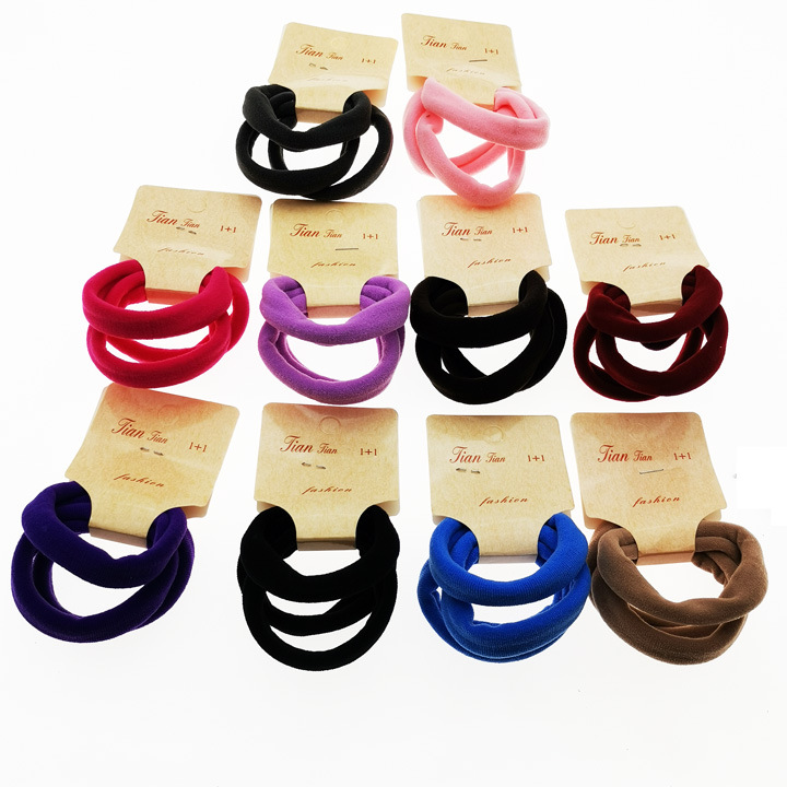 A2342 estilo coreano-90 alta banda de goma elástica sin costuras todo partido cuerda de pelo banda de pelo accesorios para el cabello Yiwu 2 yuanes tienda
