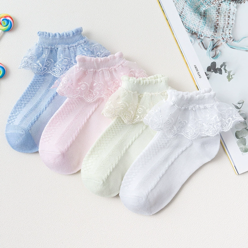 Children's thin summer Japanese lace white socks