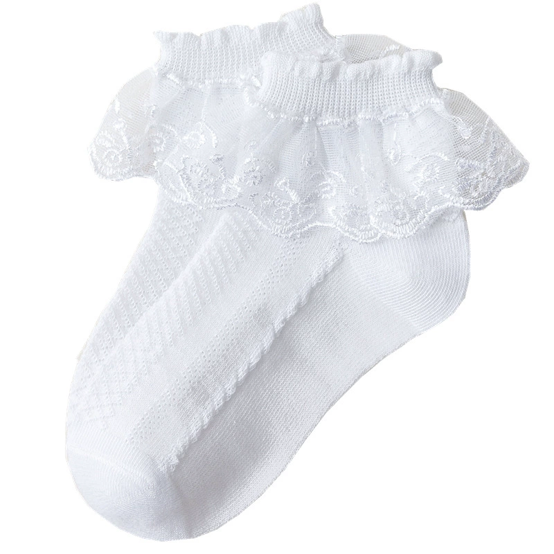 Children's thin summer Japanese lace white socks