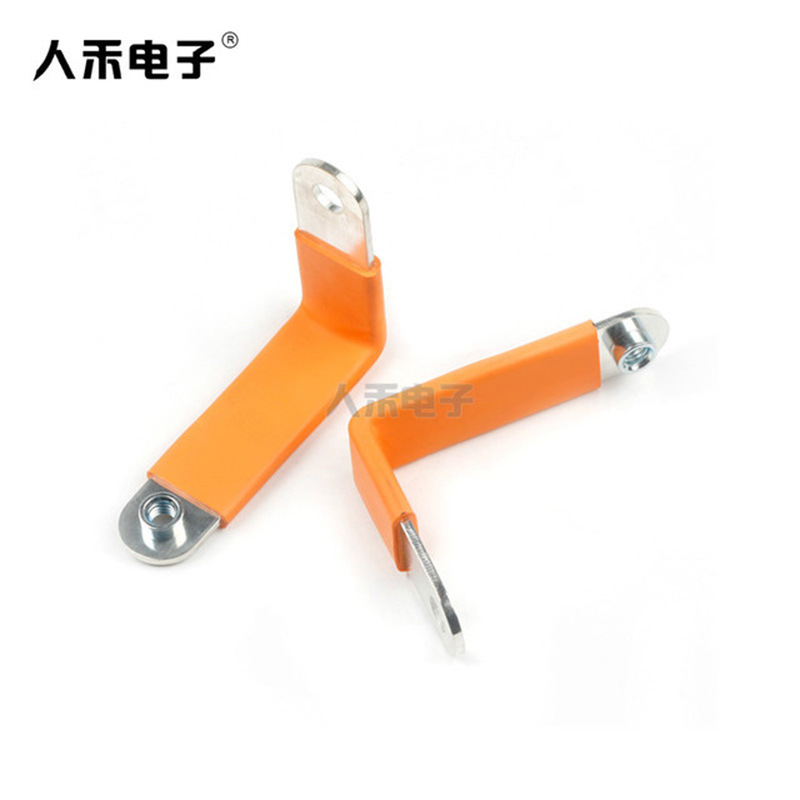 电池导电连接铜排 耐高压绝缘热缩 电路铜母排镀锡折弯铆钉打孔