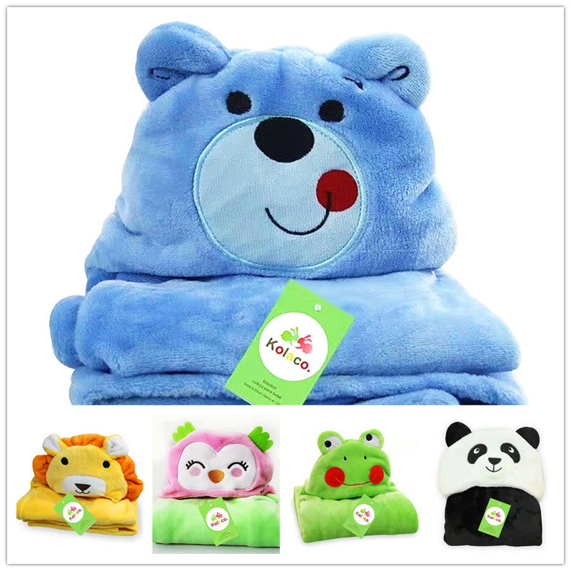Foreign Trade Cross-border Flannel New Children's Bath Towel Bathrobe Children's Cartoon Cloak Baby's Pocket Blanket