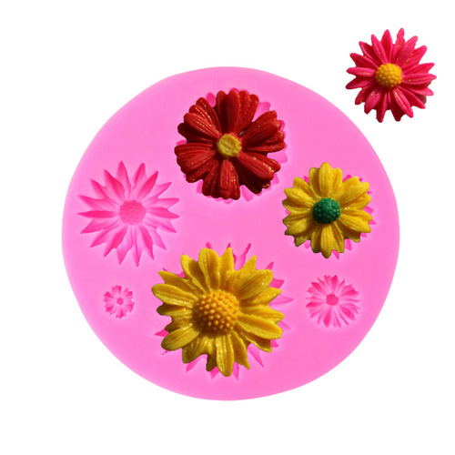Sunflower Chrysanthemum Daffodil Blossom Silicone Mold Fondant Chocolate Cake Mold