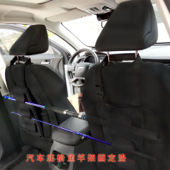 Car Seat Fishing Rod Holder Kit – Car-Mounted Rod Rack with Velcro Straps & Neoprene Fixing Bands for Fishing Gear