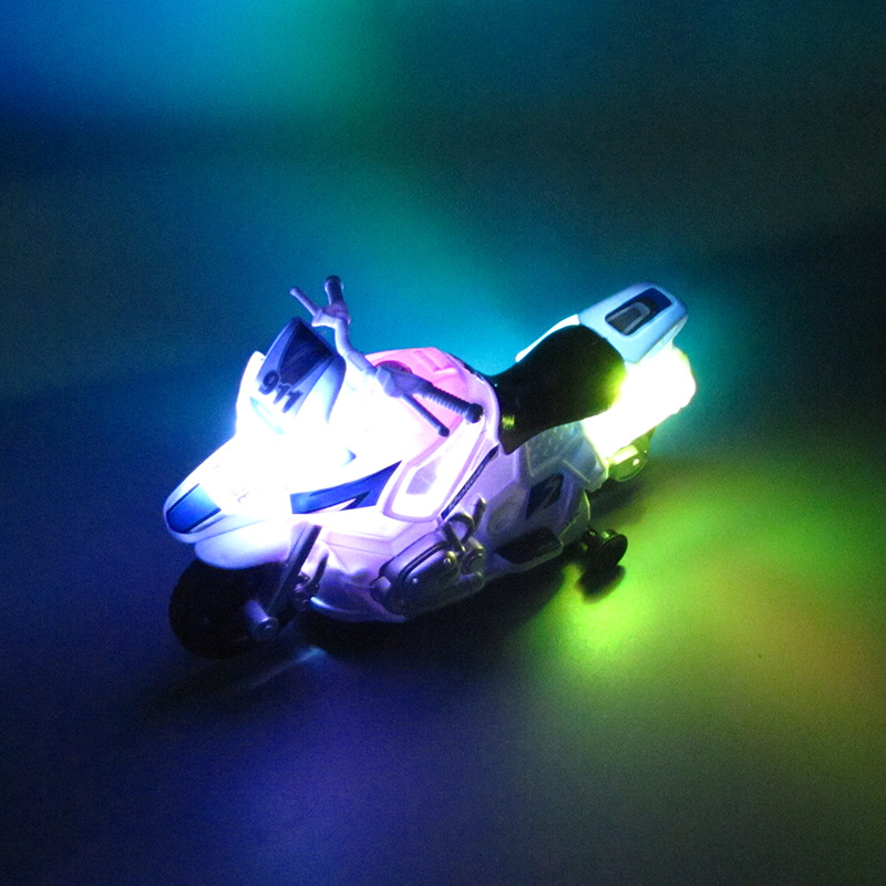 Moto de Policía Eléctrica Universal de Plástico con Luz y Música image 2