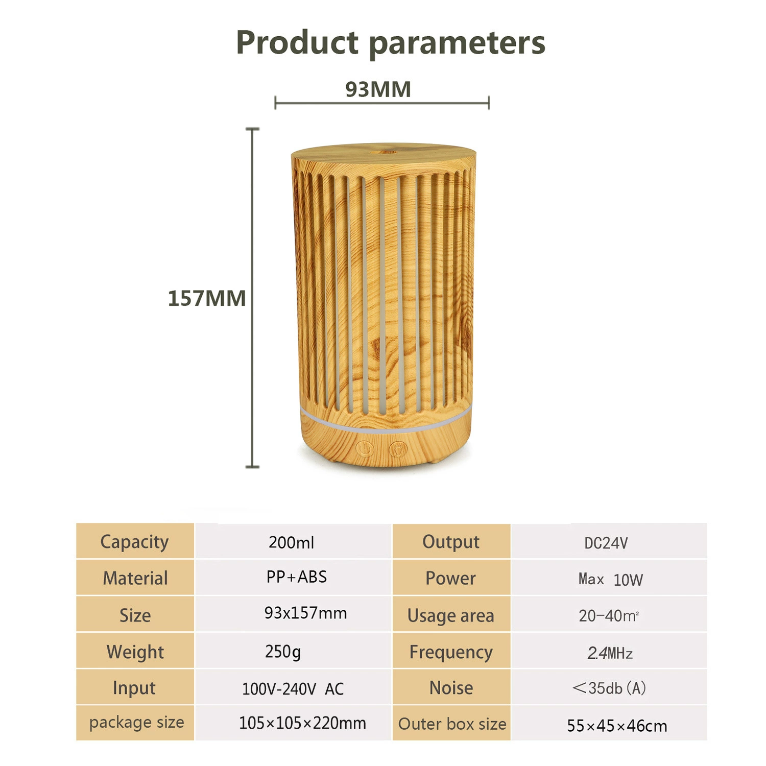 Ultrasonic aroma diffuser, perfume, aromatherapy, humidifier, 200 ml, wholesale