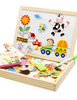 Wooden toy, magnetic brainteaser, double-sided drawing board