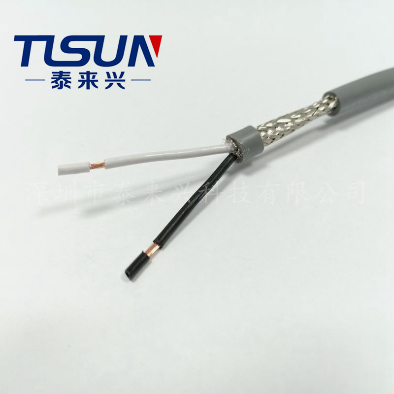 CE认证 PVC绝缘护套 CY 2*20AWG 编织屏蔽电缆 仪表仪器 信号传输