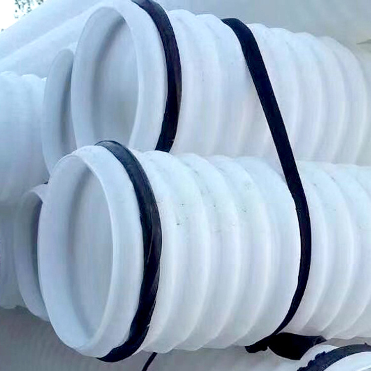 HDPE白色波纹管隧道打孔渗水管单臂双臂排100水盲管排污专用