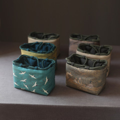 古畫加厚收納包旅行包台灣布袋茶具茶壺一壺兩杯大布袋布包