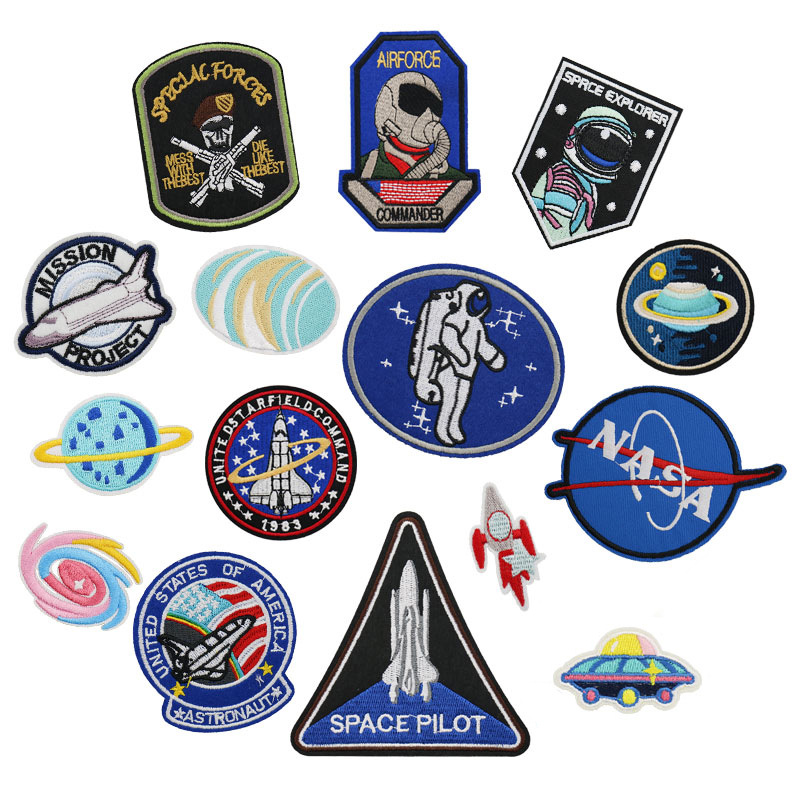 刺绣布贴太空宇航员飞行员徽章补丁贴布牛仔裤子衣服装饰修补洞