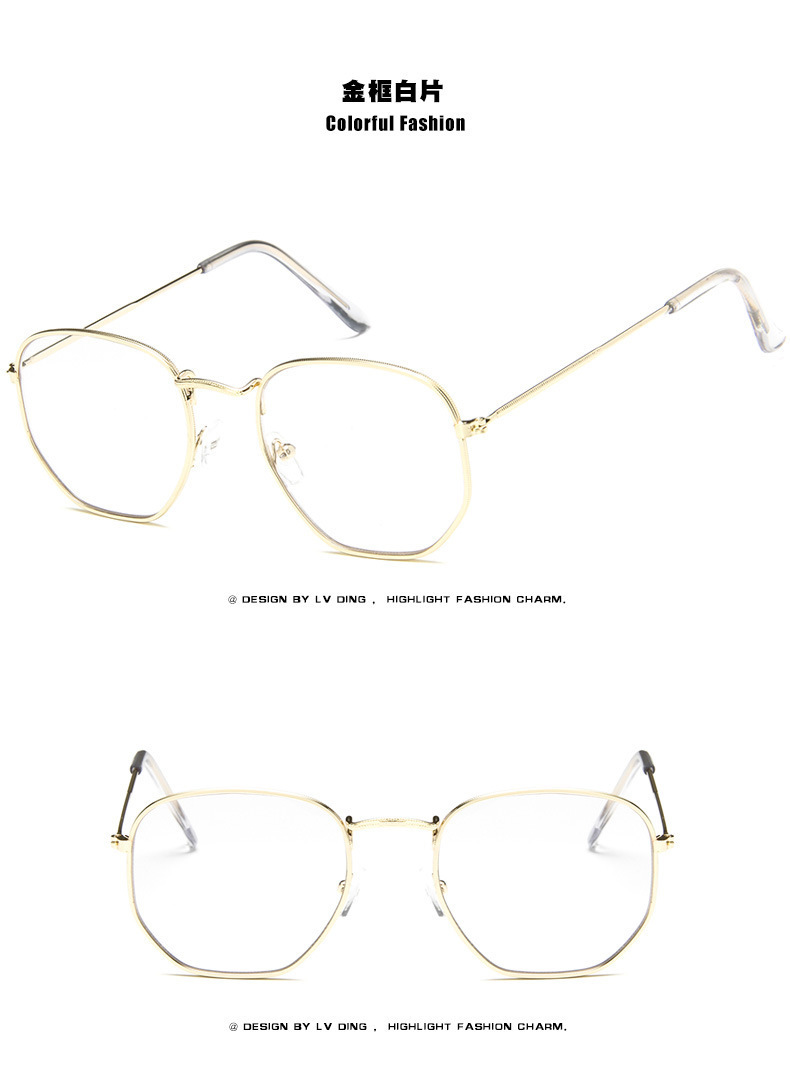 Nuevo metal marco polígono gafas de sol moda europea y americana pequeño marco colorido Mercurio océano gafas de sol al por mayor 3548