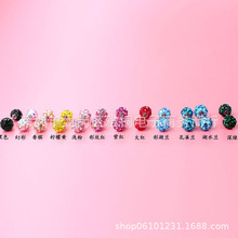 5mm0.8细针螺丝拧扣超闪水钻球医疗钢捷克钻小耳骨钉穿刺耳钉女