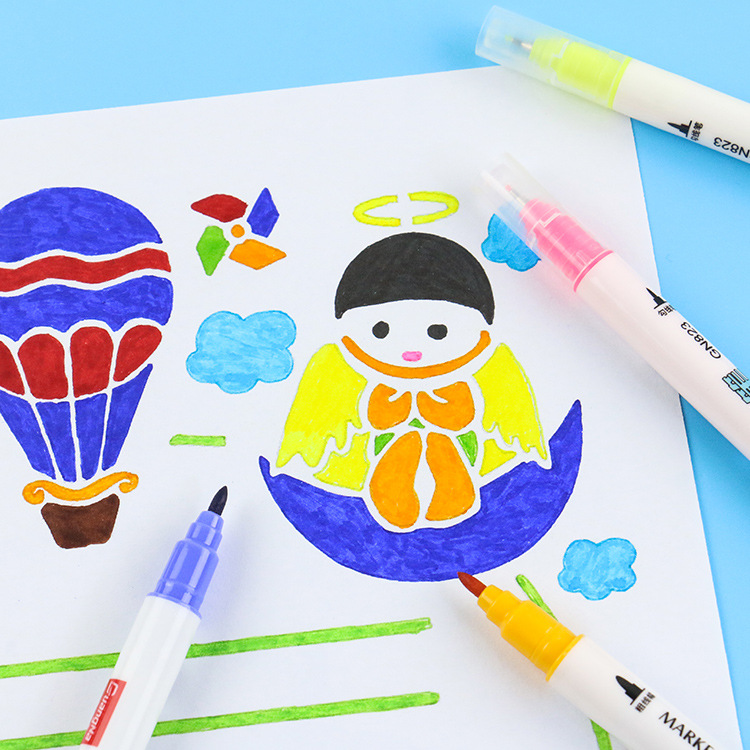 Plantilla de pintura de periódico escrita a mano especial Pluma de gancho para colorear pintura color arte pluma Plantilla de periódico escrita a mano pluma de color especial