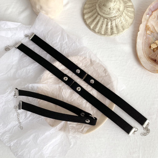 Abstinence Punk Style Japanese and Korean Style Simple Elegant choker Clavicle Chain Women's Neck Belt Cyber Celebrity Neck Short Necklace Collar