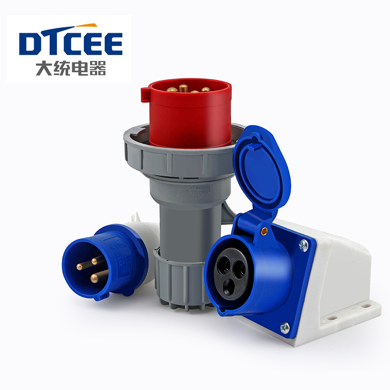 大统电器DTCEE 3X16A工业插座 16A 3芯 220-250V 2P+E