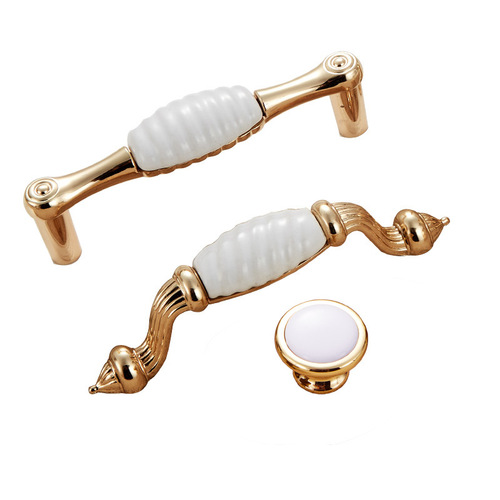 Okali Imitation Gold K Gold Ceramic Handle New Thickened Handle Golden Handle Zinc Alloy Simple Handle