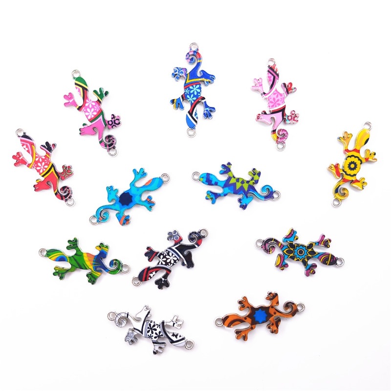 Europeo y americano Amazon popular joyería accesorios DIY UV impresión aleación Gecko joyería Accesorios Materiales Comercio exterior