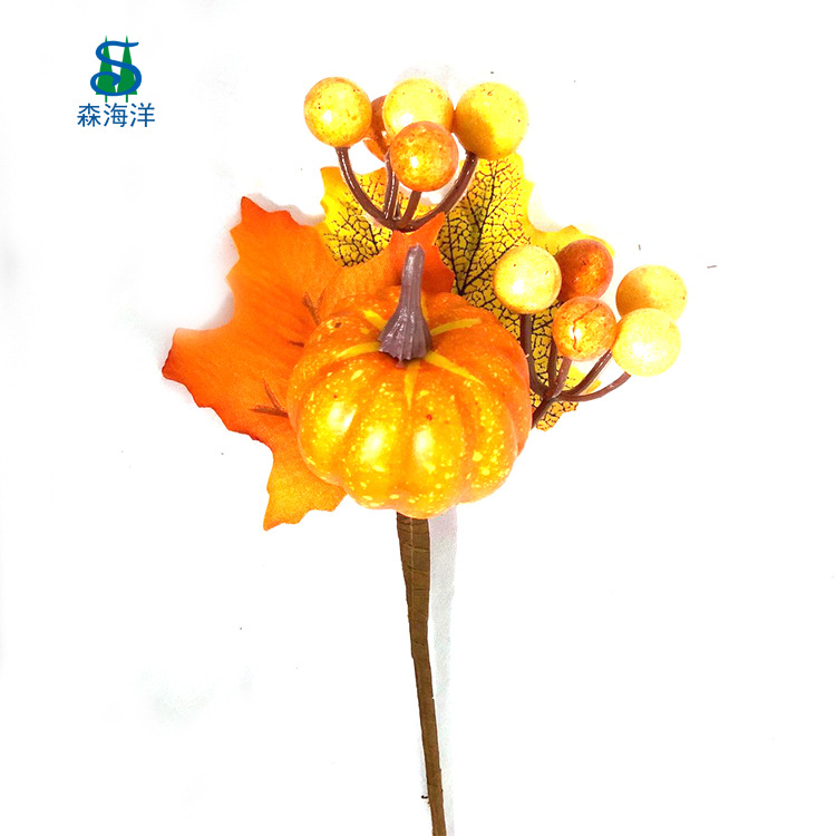 Nueva personalización de la rama de otoño festival de cosecha simulación de rama de hoja de arce simulación de calabaza de hoja de arce Comercio exterior Exportación