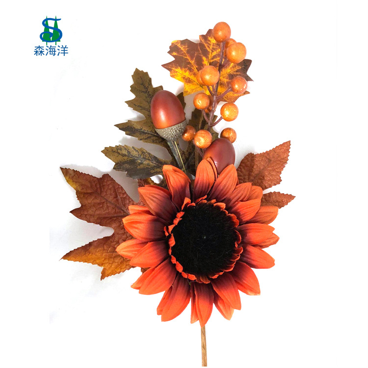 Nueva personalización de la rama de otoño festival de cosecha simulación de rama de hoja de arce simulación de calabaza de hoja de arce Comercio exterior Exportación