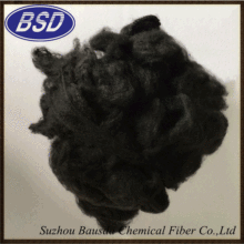 黑色涤纶短纤聚酯纤维1.5D*38mm无纺布用再生聚酯短纤现货定 做