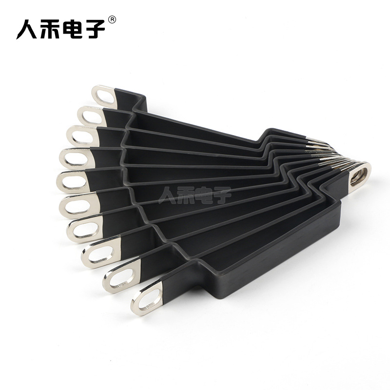 人禾折弯铜排连接 电工配电镀锡连接母线 电池电力紫铜硬铜排连接