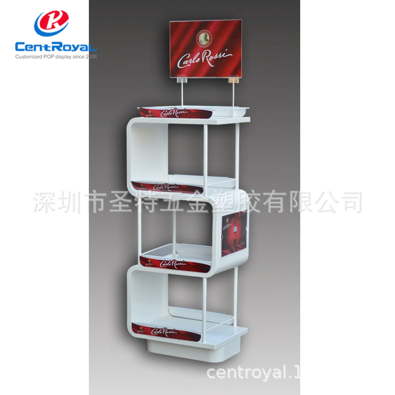 厂家来图生产 亚克力展架高档饮料架超市酒水折弯U型饮料展示架